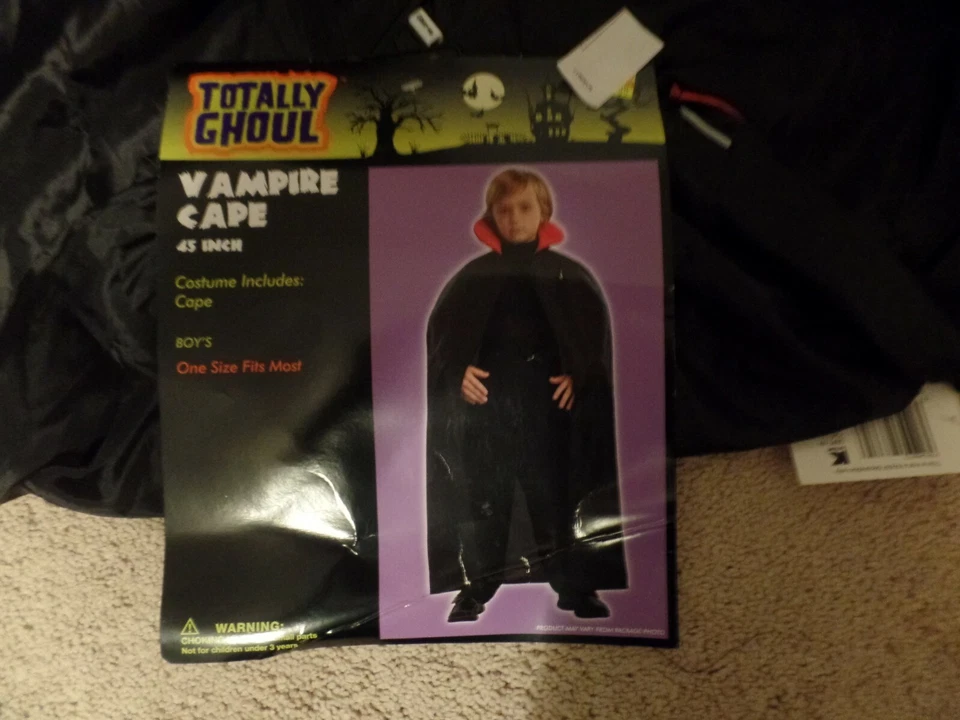 Capa negra, disfraz de Halloween, totalmente ghoul, talla única para la mayoría, nuevo con etiquetas Foto 2 de 3