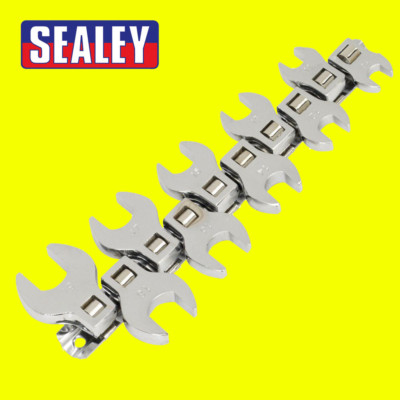 SEALEY S0866 CROWS FOOT SPANNER SET OPEN END 3/8'' METRIC 10 PIECE SIEGEN BRAND