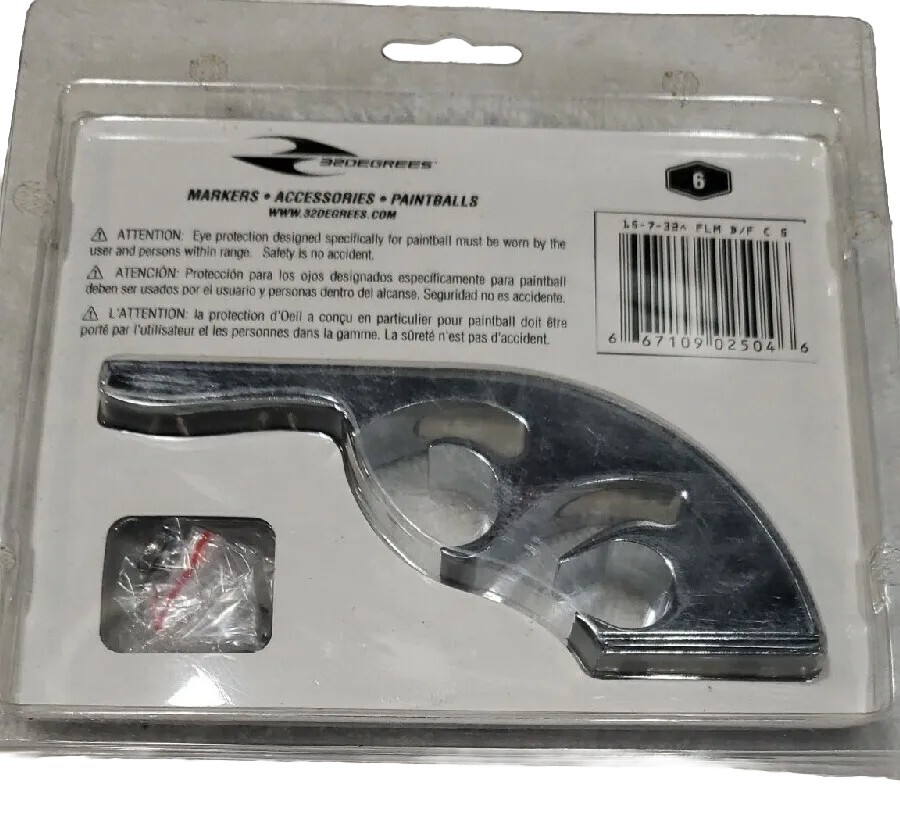 32 Degrees Silver Flame Paintball Gun Tank Grip Drop Forward & Screws Free Ship