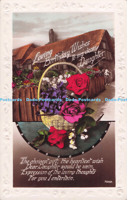 R732031 Loving Birthday Wishes to My Dear Daughter Basket With Flowers RP