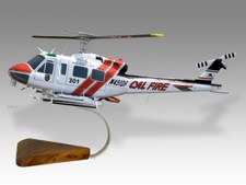 Bell UH-1H Superhuey Cal Fire Solid Mahogany Wood Handcrafted Helicopters Model