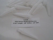 Lot of 20 PPG Semco Model 254 Nozzles 2-1/2" Length - 1/8" Orifice - 1/4" NPT - 