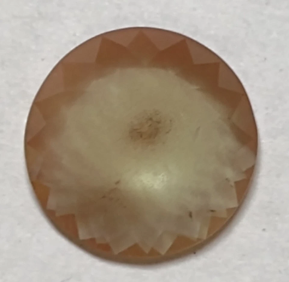 ¡Brillos! Corte redondo Nat. 5,99ct 13,6x6,5mm Naranja con sombra verde feldespato! Foto 2 de 3