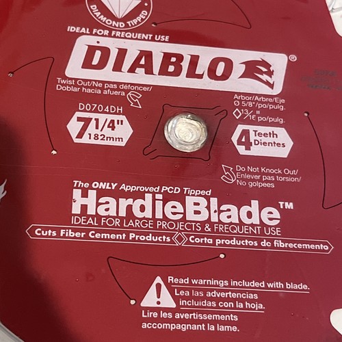 Hoja de cemento de fibra Diablo 7 1/4" 4 dientes D0704DH James Hardie - Imagen 2 de 11
