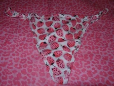 Victorias Secret PINK Sexy V-String G-String Strappy Wild Fresh Strawberry NWT