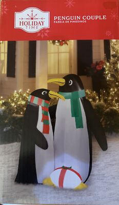 4 Ft Gemmy Two Penguins Lighted Christmas Inflatable New
