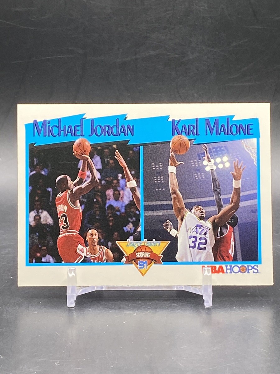 1991 NBA Hoops League Leaders #306 Michael. Jordan Karl Malone HOF