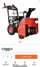 PowerSmart24" 2-Stage Electric Start Gas Snow Blower Heated Handles & LED 