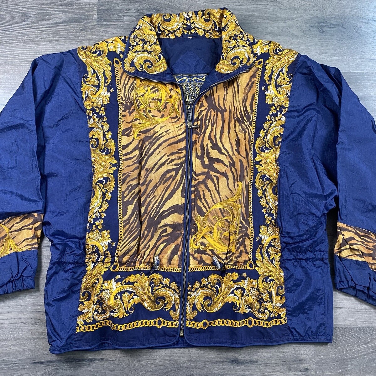 ジャケット・アウター vintage big silhouette china jacket Vintage New Balance Big Logo Fleece Lined Light Jacket Size