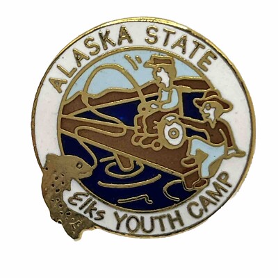 Alaska Elks Youth Camp Lodge BPOE Benevolent Protective Order Enamel Hat Pin