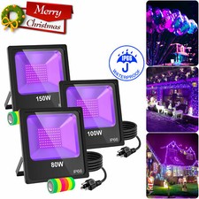 80W 100W 150W LED UV Black Light Xmas Party Stage Floodlight Pool Grow Lamp IP66