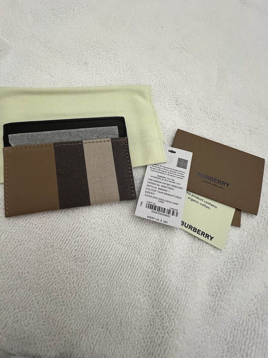 Burberry Sandon Check Card Case Wallet Leather NWT $230 Burberry Sandon Check Card Case Wallet Leather NWT $230