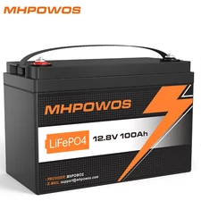 12V 100Ah LiFePO4 Lithium Battery 1280Wh Deep Cycle BMS for Solar RV Battery New