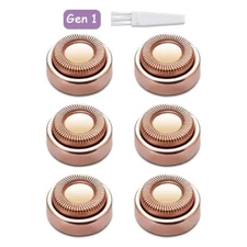 Facial Hair Remover Replacement Heads For Flawless Gen1, Rose Gold, Pack of 6