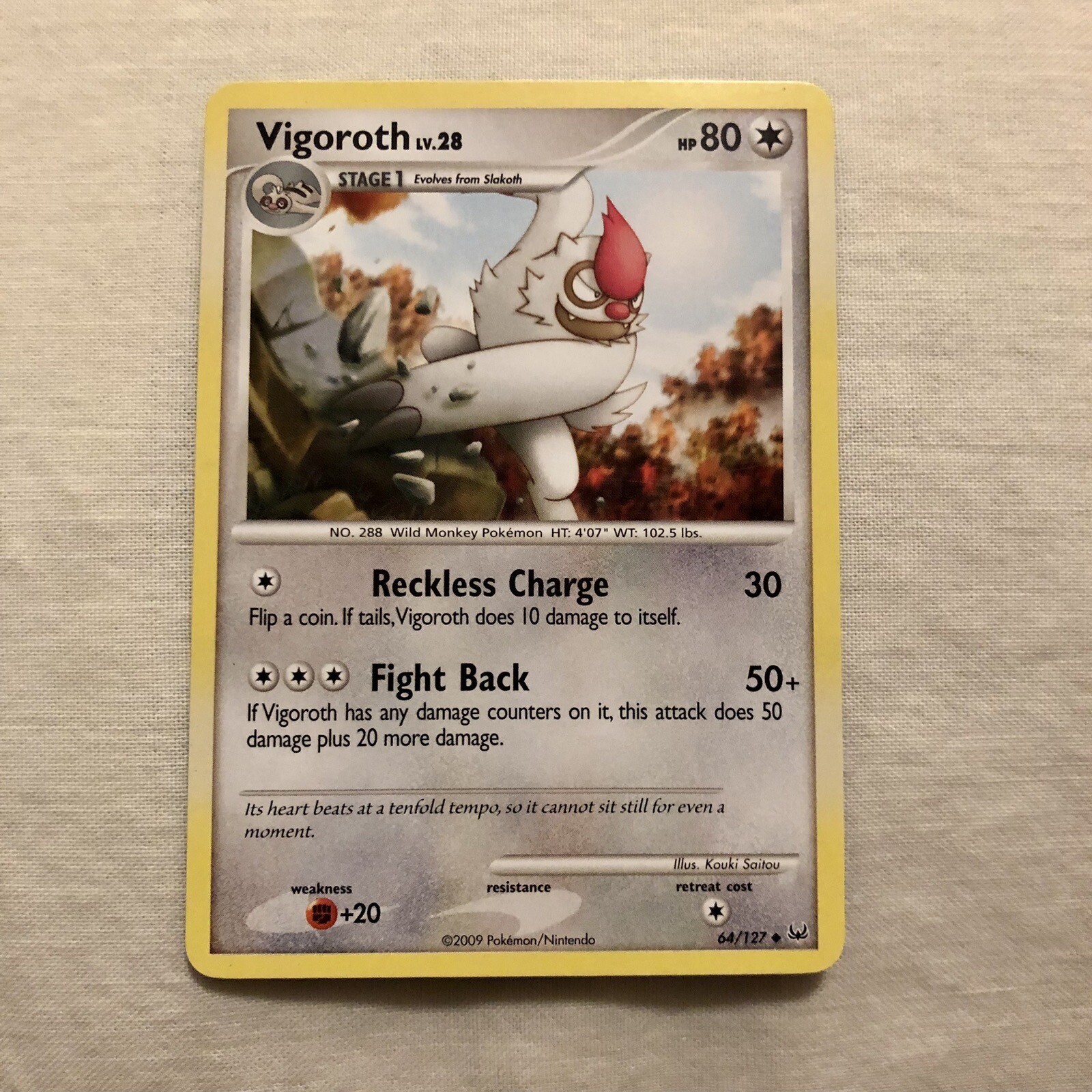 Vigoroth 64/127 Uncommon Platinum NM Pokemon card