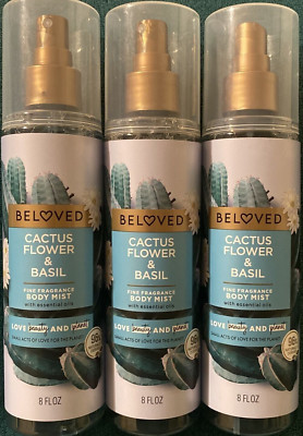 Lot of 3 Love Beauty Planet Beloved 8 Oz Cactus Flower Basil Fragrance Body Mist
