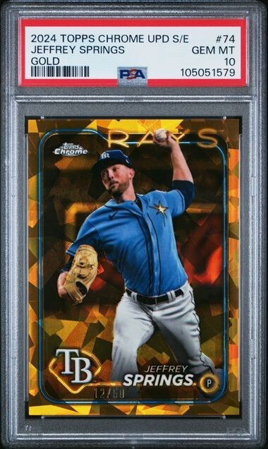 2024 Topps Chrome Sapphire Edition - Jeffrey Springs Gold /50 PSA 10 POP 1