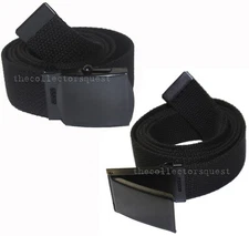 NEW 42" FLIP TOP & ROLLER BELT SET ADJUSTABLE CANVAS MILITARY WEB BLACK BUCKLE
