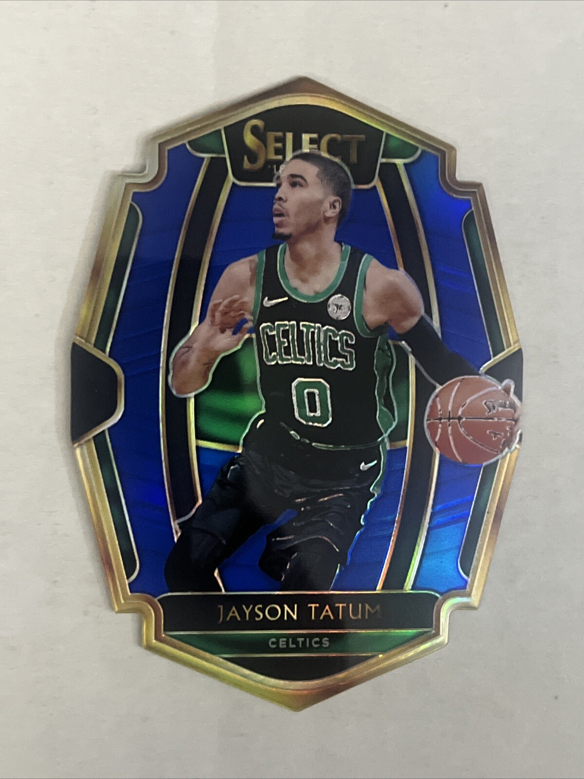 Jayson Tatum 2018-19 Panini Select Premier Level Die-Cut Blue Prizm /249
