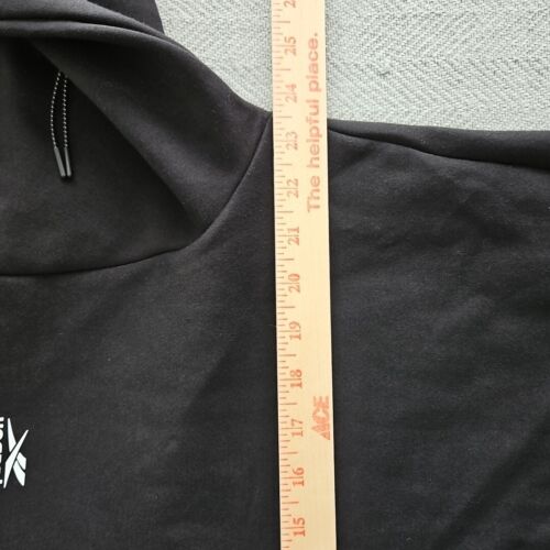Reebok Full Zip Hoodie Men's Large Black Long Sleeve Activewear Streetwear Y2K - Picture 10 of 12