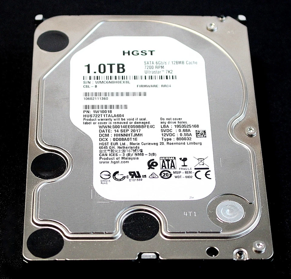 HGST  HUS722T1TALA604 / 1 TB /  3,5"  / 7200RPM / SATA Festplatte HDD