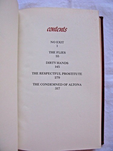 FRANKLIN LIBRARY LEATHER Five Plays JEAN-PAUL SARTRE "Signed 60" Edition - Picture 8 of 11