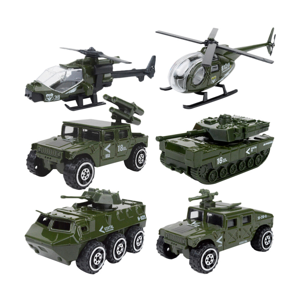 6pcs 1:87 Alloy Sliding Car Model Set Alloy Vehicle Mini Diecast Car