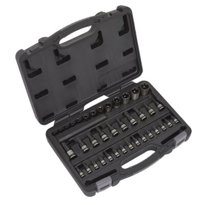 Sealey TRX-Star* Steckschlüssel- & Sicherheitssteckschlüssel-Bit-Satz 38-teilig 1/4'' 3/8'' 1/2'' Vierkantbohrer