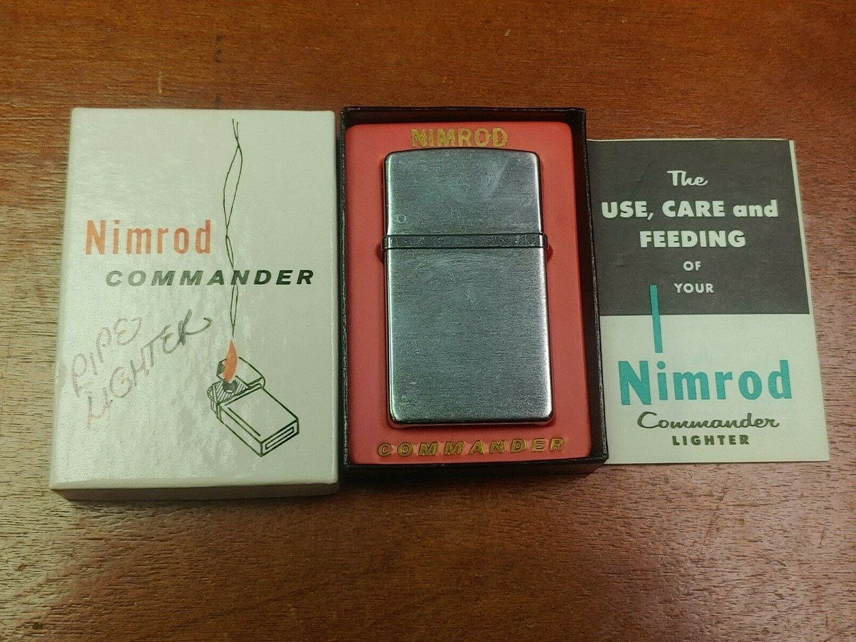 Vintage NIMROD Cigarette / Cigar / Pipe COMMANDER Lighter NOS NIB