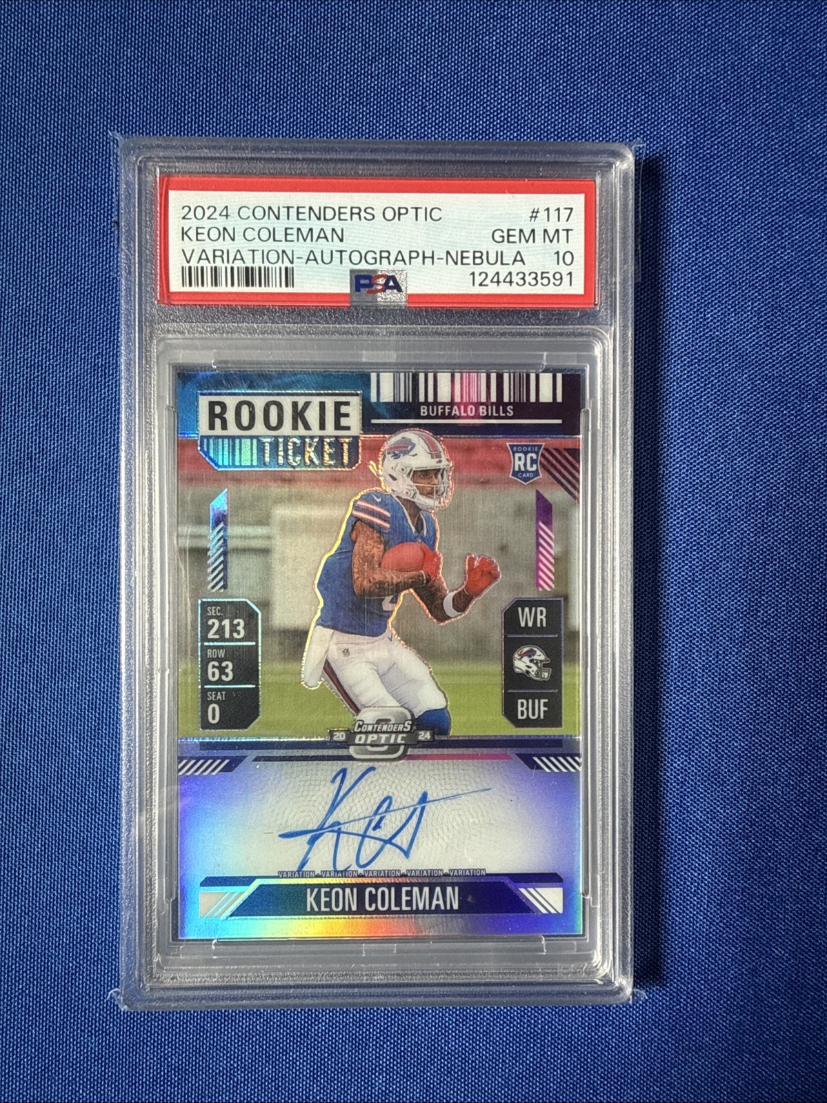 Keon Coleman Panini Contenders Optic #117 Autograph Nebula