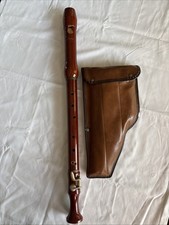 Vintage Schreiber Tenor Recorder Flute, Pear Wood, Made in Germany w/Bag MI