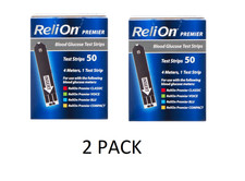2 PACK ReliOn Premier Blood Glucose Test Strips, 50 Count