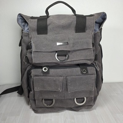 Evecase Grey Denim Camera Bag Back Pack Hipster Grunge Gorpcore 
