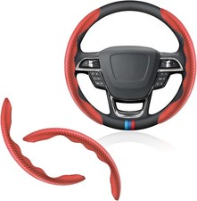 Universal Fit Carbon Fiber Steering Wheel Cover, Segmented Steering Wheel