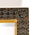 Antique Folk Art Chip Carved Wood 21" x 17.5" Picture / Painting Frame c.1800's