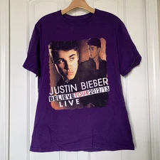 Justin Bieber Live Believe Tour Purple T Unisex T-shirt All Size BS243