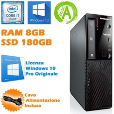 Lenovo Edge 72 Desktop PC Computer I7 3770S 8GB SSD 180GB Windows 10 Pro