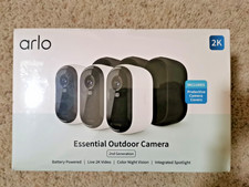 NEW Arlo 2K Essential Outdoor Security Camera White 3 camera 2nd generation