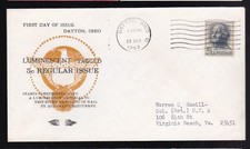 WASHINGTON LUMINESCENT TAGGED #1213B US FIRST DAY COVER 1963, PEAKE CACHET FDC