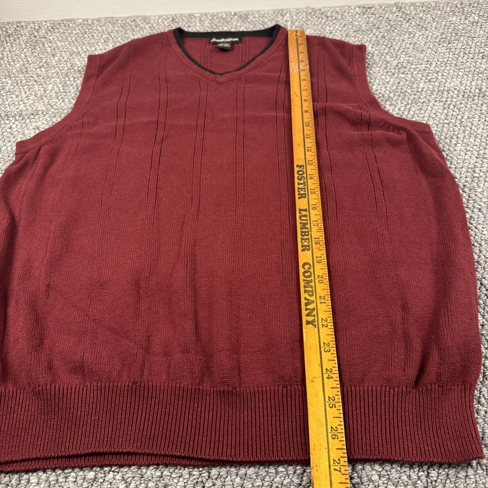 Arnold Palmer Suéter Chaleco Para Hombres Grande Acanalado Tejido Borgoña Golf Preppy Abuelo Foto 3 de 4