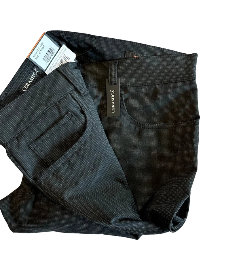 Alberto Men's Five Pocket Pants- Pipe - 1238-999 - Black Pin Dot BNWT - Image 2 of 2