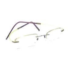 Silhouette 7690 10 6054 Green Lime Purple Titanium Rimless Eyeglasses Frames 145