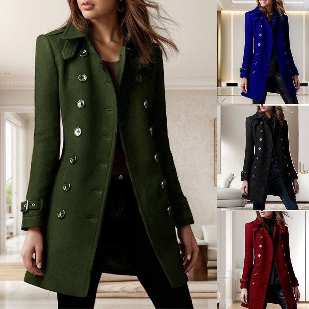 FILA Giacca donna in lana slim casual con stile funzionale a due file