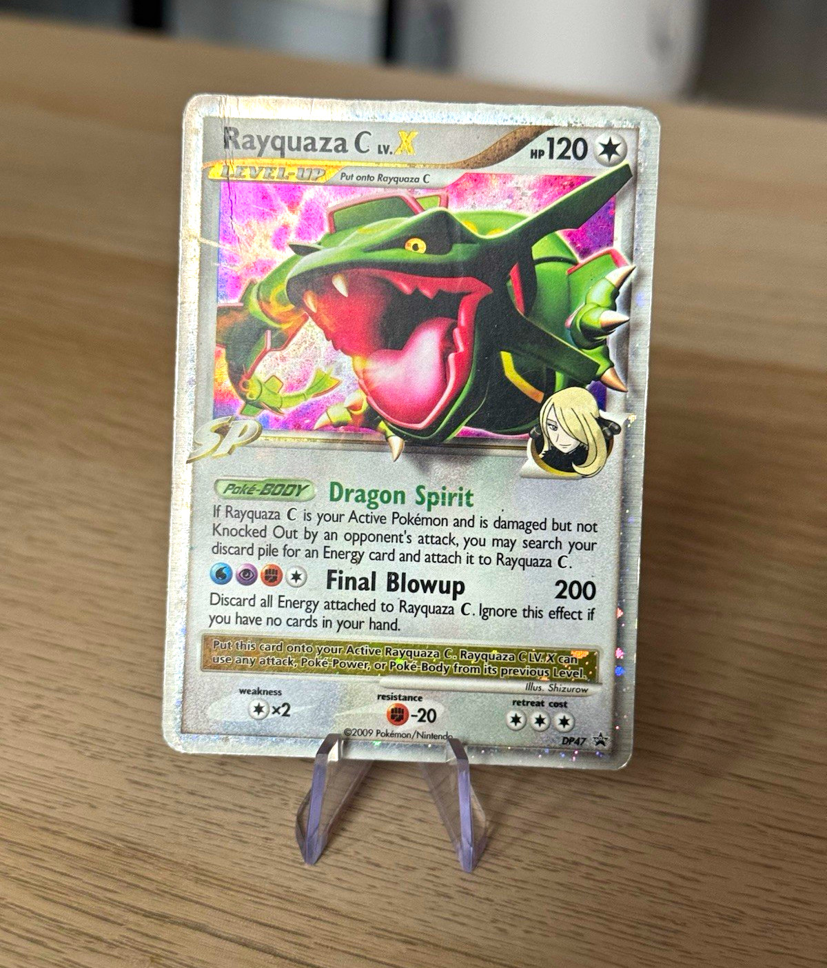 Pokemon - Rayquaza C Lv.X DP47 - Holo Black Star Promo - HP Heavily Played