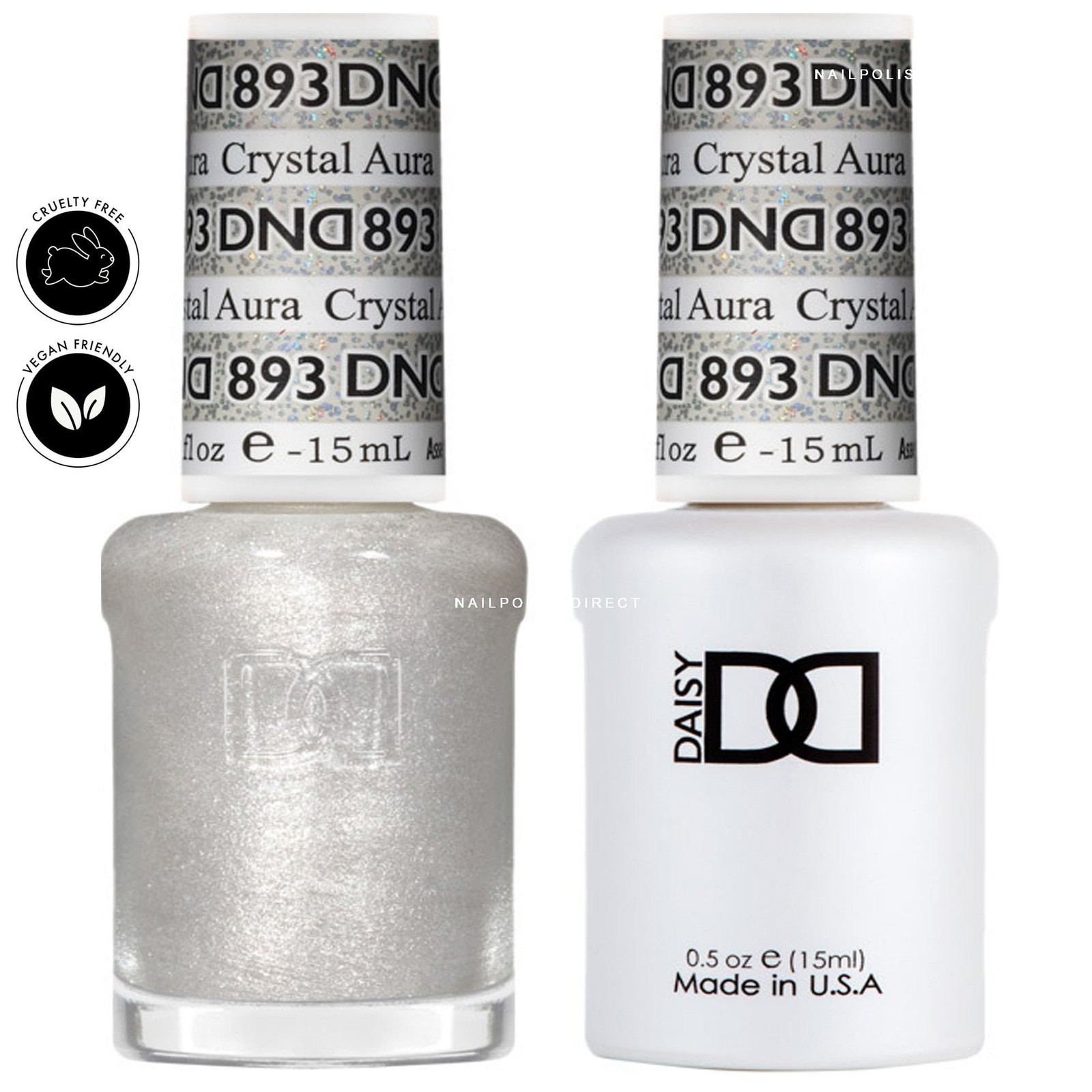 DND Duo Gel & Nail Polish Set - Super Glitter - Crystal Aura 893 - 2 x 15ml