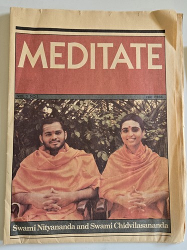 Vintage 1983 MEDITATE Magazine Vol 3 No 1 Siddha Yoga Chidvilasananda Nityananda