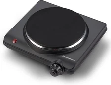 Elite Gourmet ESB-301BF# Countertop Single Cast Iron Burner, Single, Black 