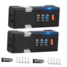 Premium Keyless Cabinet Lock with Combination Code - 3-Digit 2 Pack Black