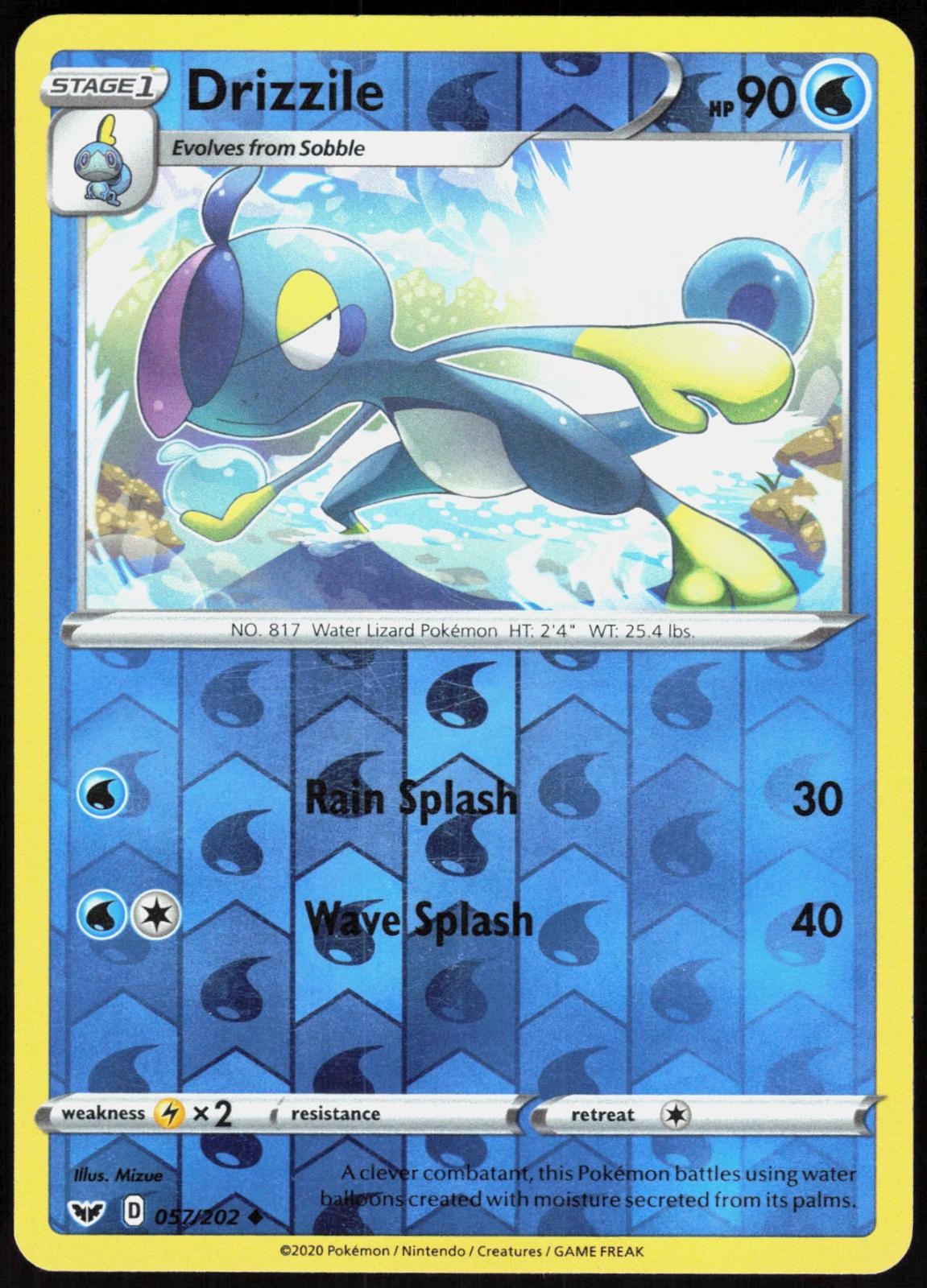 Drizzile 057 Sword & Shield - Reverse Holo Pokemon NM/M (Uncommon)