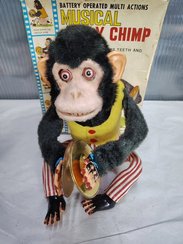 Platillos musicales de colección Jolly Chimp toca Daishin Japón en caja #7061 para piezas Foto 3 de 4